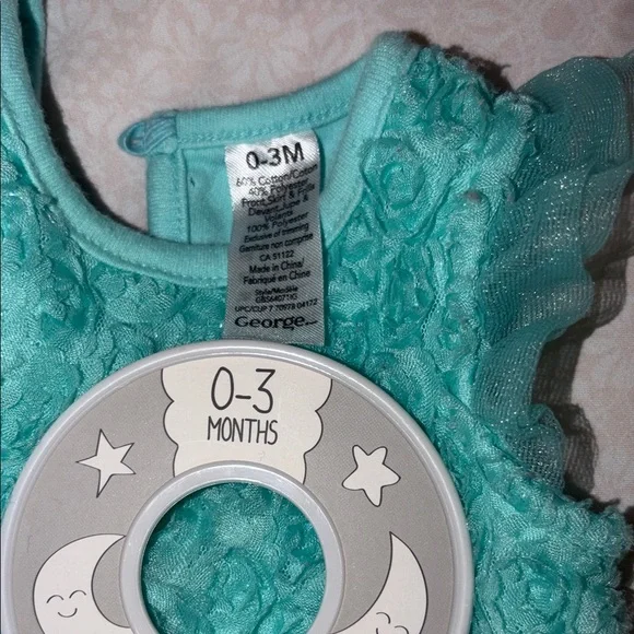 George Toddler Aqua Ruffle Dress - Picture 3 of 3